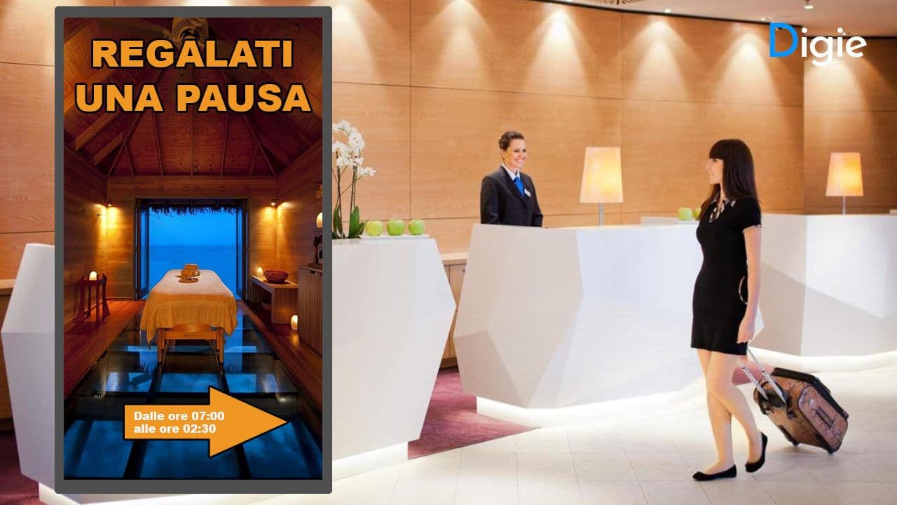 Hotel e strutture ricettive al passo con i tempi utilizzano il digital signage per aggiornare i clienti